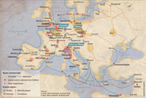 Późnośredniowieczna Europa. Ta i inne mapy są dostępne na stronie magazynu L'Histoire.