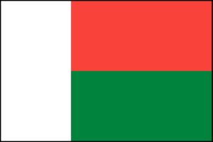 Flaga Madagaskaru w czarnej obramówce